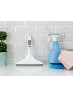 Madame Coco Graque Beyaz Gri Plastik Silecek 19x25 cm – Ergonomik Tasarımlı Tekli Cam Ve Yüzey Temizlik Aparatı
