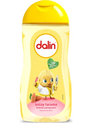 Dalin Badem Özlü Bebek Şampuanı 0-3 Yaş Sarı Kapak Kolay Tarama Ergonomik Şişe 200 ml