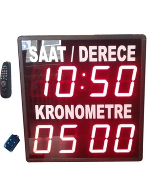 Teknomerkez Kumandalı Saat Derece Kronometre Kasa Ölçüsü: 27 x 27 DISPLAY:76 mm