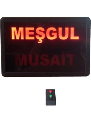 Teknomerkez Kumandalı Şerit Ledli Meşgul / Müsait Yazısı Kasa : 20X26 cm