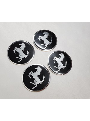 Yed Jant Göbeği Arma Ferrari Alüminyum 60 mm 4'lü Set Siyah