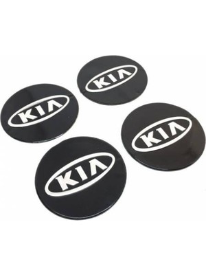 Yed Jant Göbeği Arma Kia Alüminyum Yapıştırma 60 mm 4'lü Set Siyah