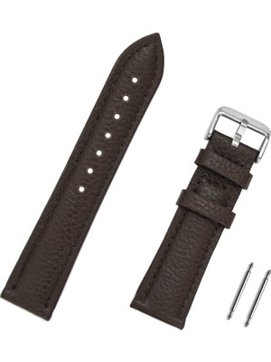 Saatse 22mm Koyu Kahverengi Floter Deri Saat Kordonu
