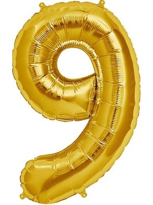 Eniyisiniiste Şekilli Supershape Gold Rakam Folyo Balon 9 Numara