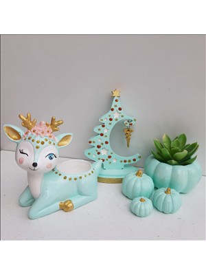 Bulut Geyikli Yeni Yıl Saksı Seti