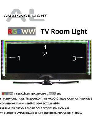 Ambıance Lıght-Rgb Bluetooth Tv Arkası Ortam Aydınlatma (32"-81CM Tv Ler Için)