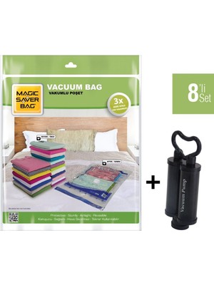Magıc Saver Bag 8'li Set Xxlarge Vakumlu Poşet Pompa