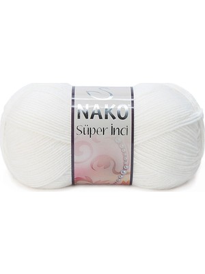 Nako Süper İnci El Örgü İpi  | Beyaz 208