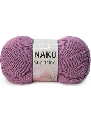 Nako Süper İnci 569 Koyu Gül Kurusu Örgü İpi