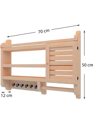 Gudy Wood Ahşap Mutfak Rafı Terek Baharat Rafı