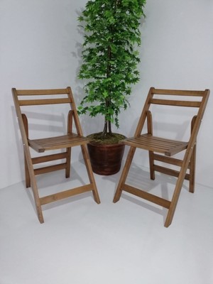 Cms Sandalye Ahşap Katlanır Sandalye 2 Adet