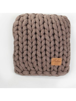 Betireshome Chunky El Örgü Yastık Vizon