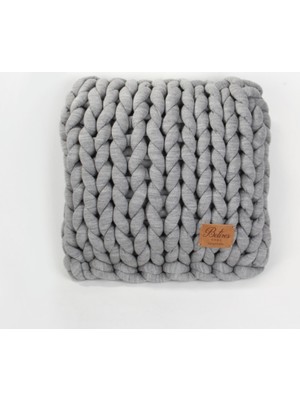 Betireshome Chunky El Örgü Yastık Açık Gri