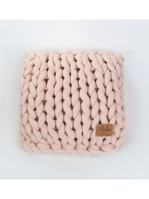Betireshome Chunky El Örgü Yastık Pudra