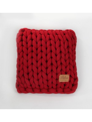 Betireshome Chunky El Örgü Yastık Kırmızı
