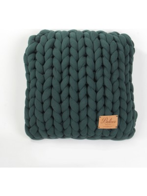 Betireshome Chunky El Örgü Yastık Petrol