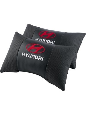 Macha Hyundaı Deri Nakışlı Oto Başlık Boyun Yastığı İki Adet