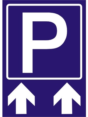 İzmir Serifgari (Park) Yukarı Ok 2.6 mm PVC Uyarı Levhası 17,5 x 25 cm