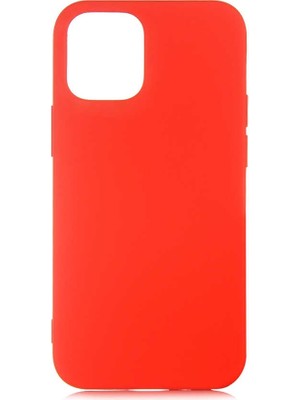 Case Street Apple iPhone 12 Pro Max Kılıf Lsr Lansman Görünüm Içi Süet Silikon Kırmızı