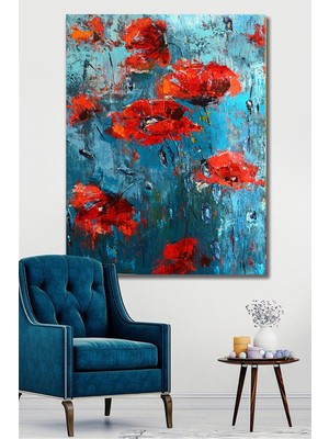 Hediyeler Kapında 70x100 Yağlı Boya Görünümlü Gelincik Kanvas Tablo