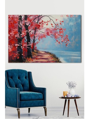 Hediyeler Kapında 90X130 Yağlı Boya Görünümlü Yürüyüş Yolu Kanvas Tablo