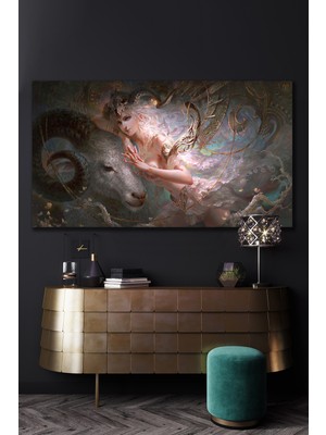 Hediyeler Kapında 90x130 Koç Burcu Mitoloji Kanvas Tablo