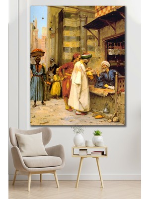 Hediyeler Kapında 100X140 Bazaar Kanvas Duvar Tablo