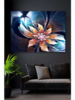 Hediyeler Kapında 50X70 Futuristik Çiçek Kanvas Duvar Tablo