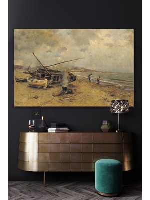 Hediyeler Kapında 50X70 Enkaz Kanvas Duvar Tablo