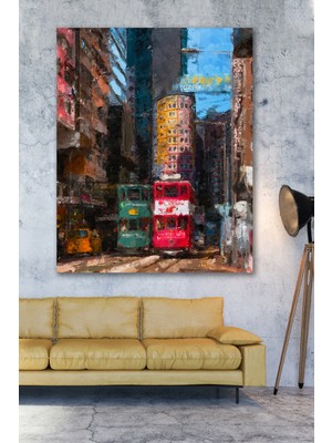 Hediyeler Kapında 50X70 Yağlı Boya Görünümlü London Kanvas Tablo