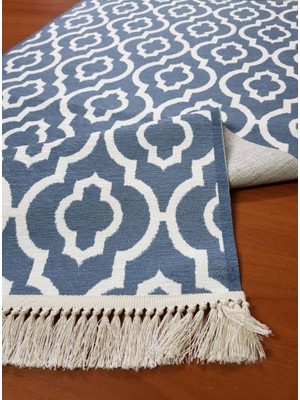 Prizma 6013 Ikat Desen Antrasit 120 x 180 cm Kaydırmaz Halı