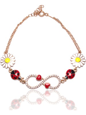 Midyat Nurtaş Gümüş Sonsuzluk Model Rose Kaplama Kadın Gümüş Bileklik