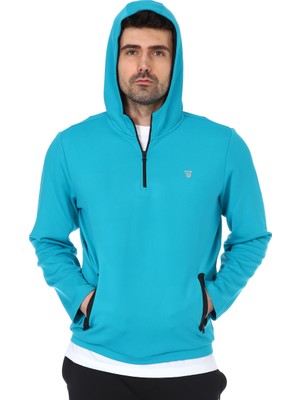 Sportive Spo-Polrunkap Erkek Mavi Koşu Sweatshirt 711359-TUR