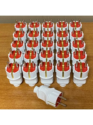 Elbi Topraklı Erkek Fiş Kırmızı Beyaz 25'li