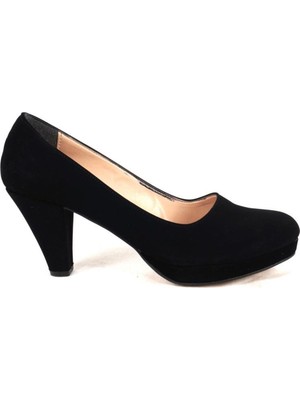 Ustalar Ayakkabı Siyah Süet Kadın Topuklu Ayakkabı 360.102