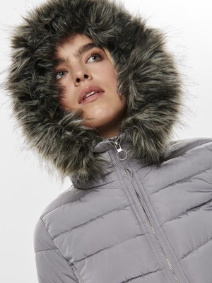 Only Mont Onlnew Ellan Quilted Fur Hood 15158943-SLV