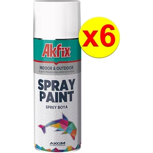 6’lı Paket Akrilik Sprey Boya 400ML Parlak Beyaz
