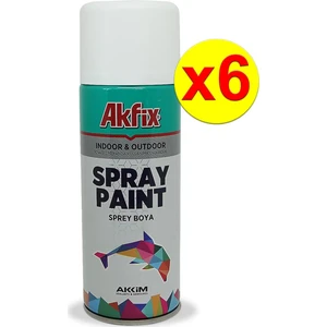 6’lı Paket Akrilik Sprey Boya 400ML Mat Beyaz