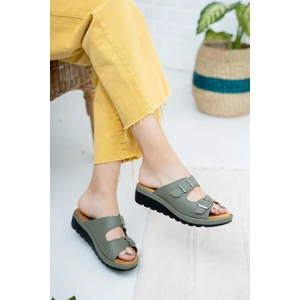 Sandra Çift Tokalı Comfort Terlik