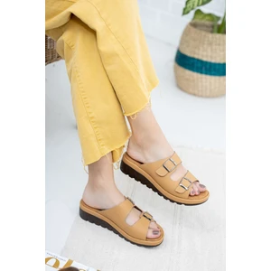 Sandra Çift Tokalı Comfort Terlik