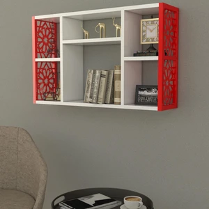 Terek Remaks Dekoratif Duvar Rafı Kırmızı