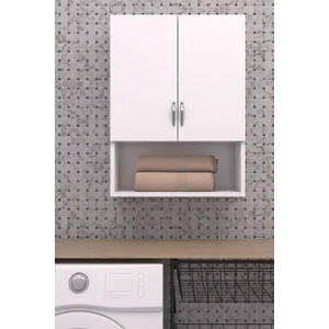 Esila Makina Üstü Dolap, Banyo Dolabı, Çamaşır Dolabı, Havlu Dolabı, Kapaklı Dolap - Beyaz