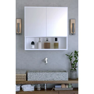 Life Aynalı Çok Amaçlı Aynalı Raflı Banyo Dolabı - Beyaz