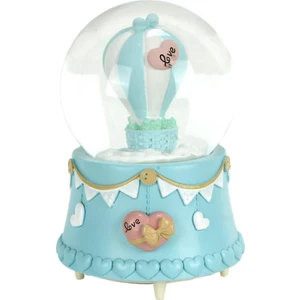 Mutluluğa ve Sevgiliye Uçan Mavi Balon Su Küresi Kar Püskürten Büyük Boy Kar Küresi