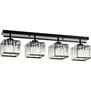 AVONNI AV-60230-4Y-BSY Siyah Boyalı Modern Avize E27 Metal Kristal 80x15cm