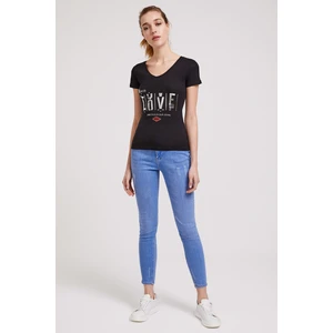 Lee Cooper Love Kadın V Yaka T-Shirt