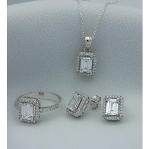 Else Silver Baget Taşlı Gümüş Takı Seti