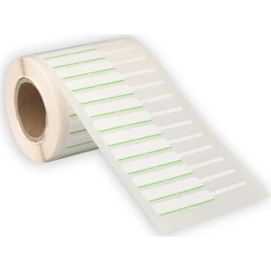 Kuyumcu ve Gözlük Etiketi Beyaz - Yeşil Çizgili 10 mm X 76 mm İthal
