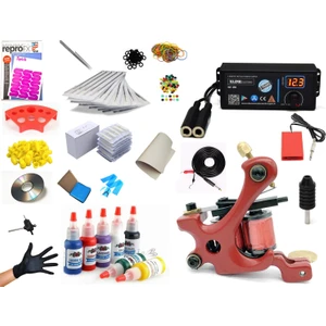 XL-499 Redkey Dijital Adaptörülü Tattoo Dövme Makinası Seti Profesyonel