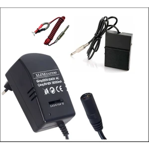 3AMPER 12V Voltaj Ayarlı Tattoo Dövme Adaptör + Clip Cord + Peda